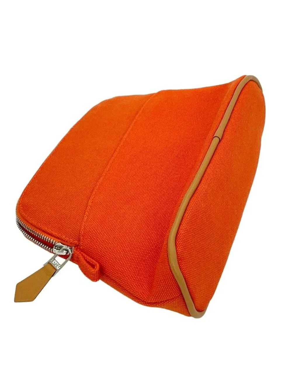 Hermes Pouch Bolide Mini Orange Fu Silver Canvas Case